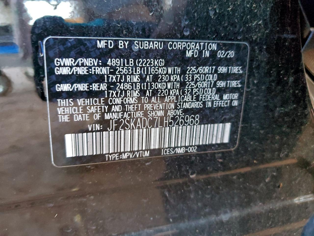 2020 SUBARU FORESTER