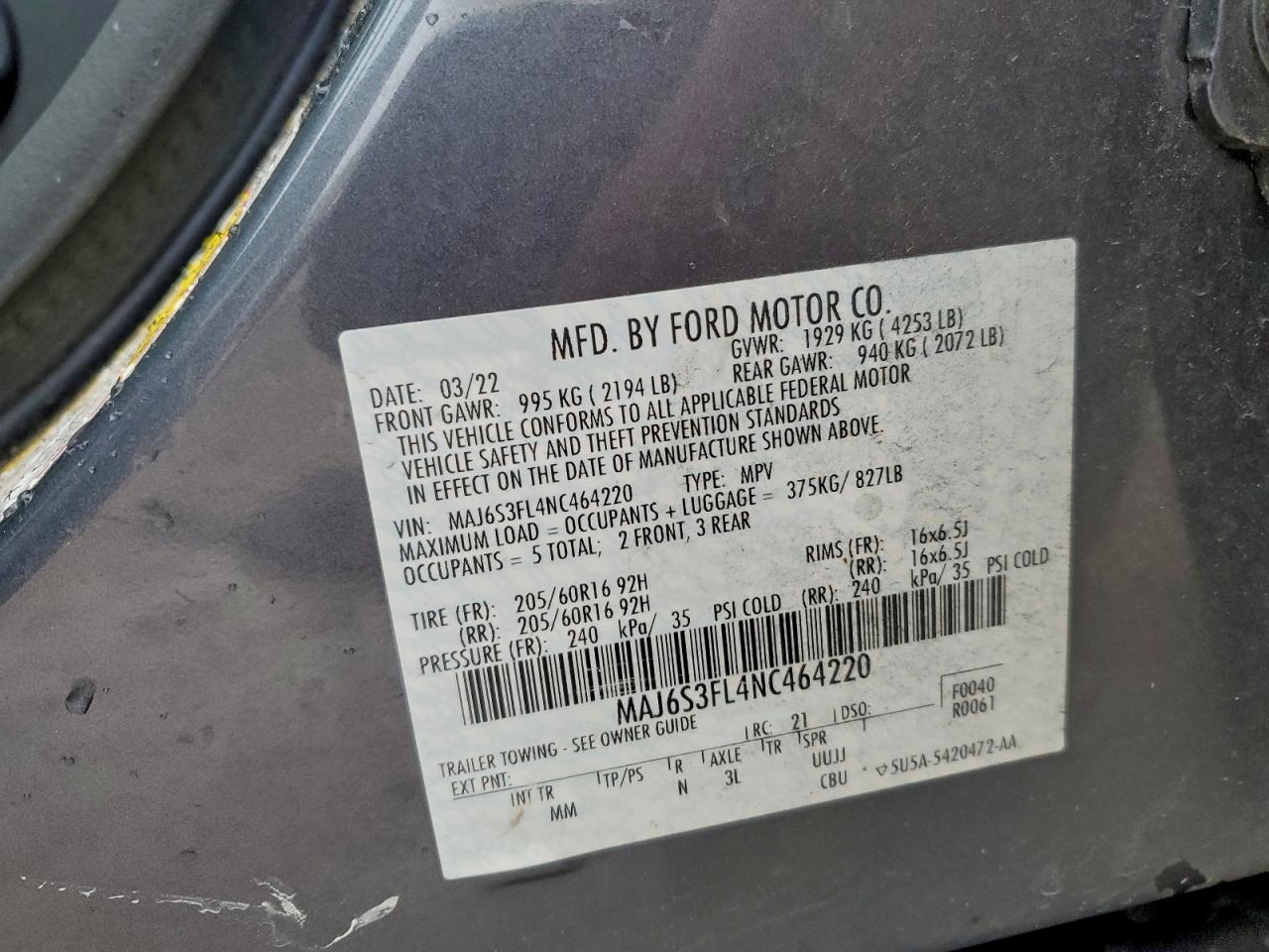 2022 FORD EcoSport