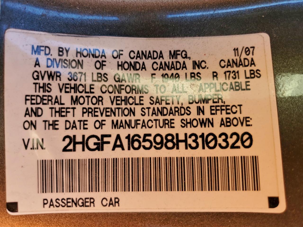 2008 HONDA CIVIC