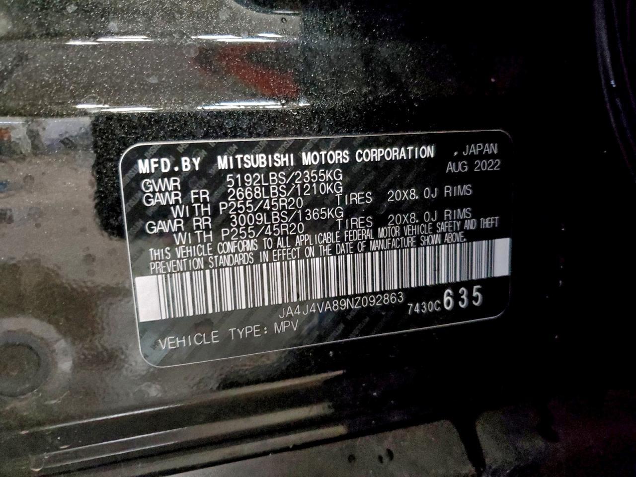 2022 MITSUBISHI outlander