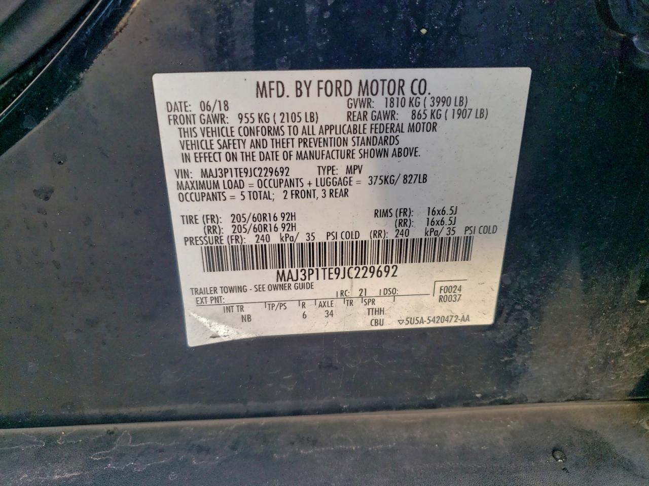 2018 FORD EcoSport