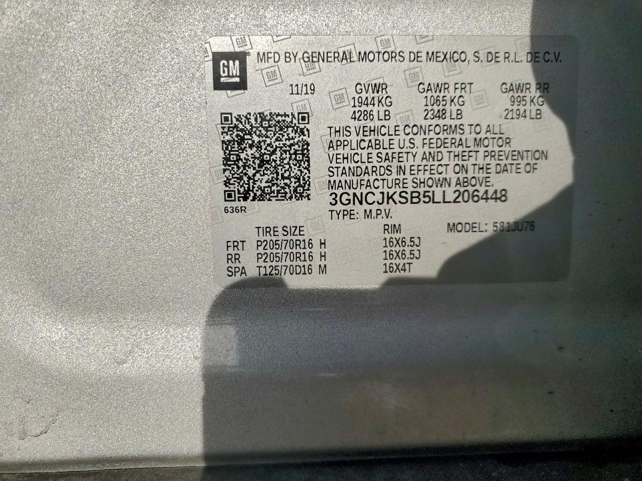 2020 CHEVROLET TRAX