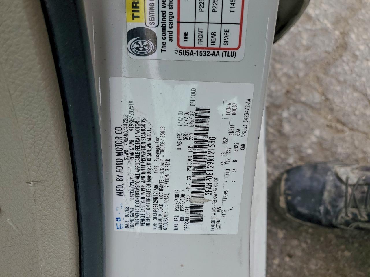 2009 FORD FUSION