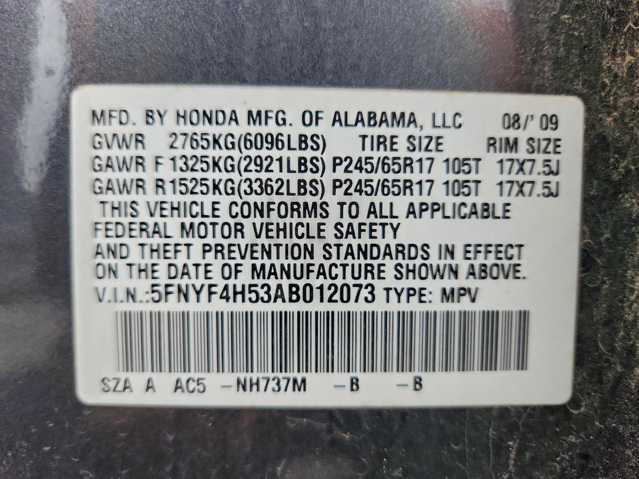 2010 HONDA PILOT