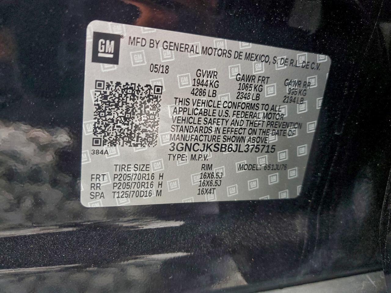 2018 CHEVROLET TRAX