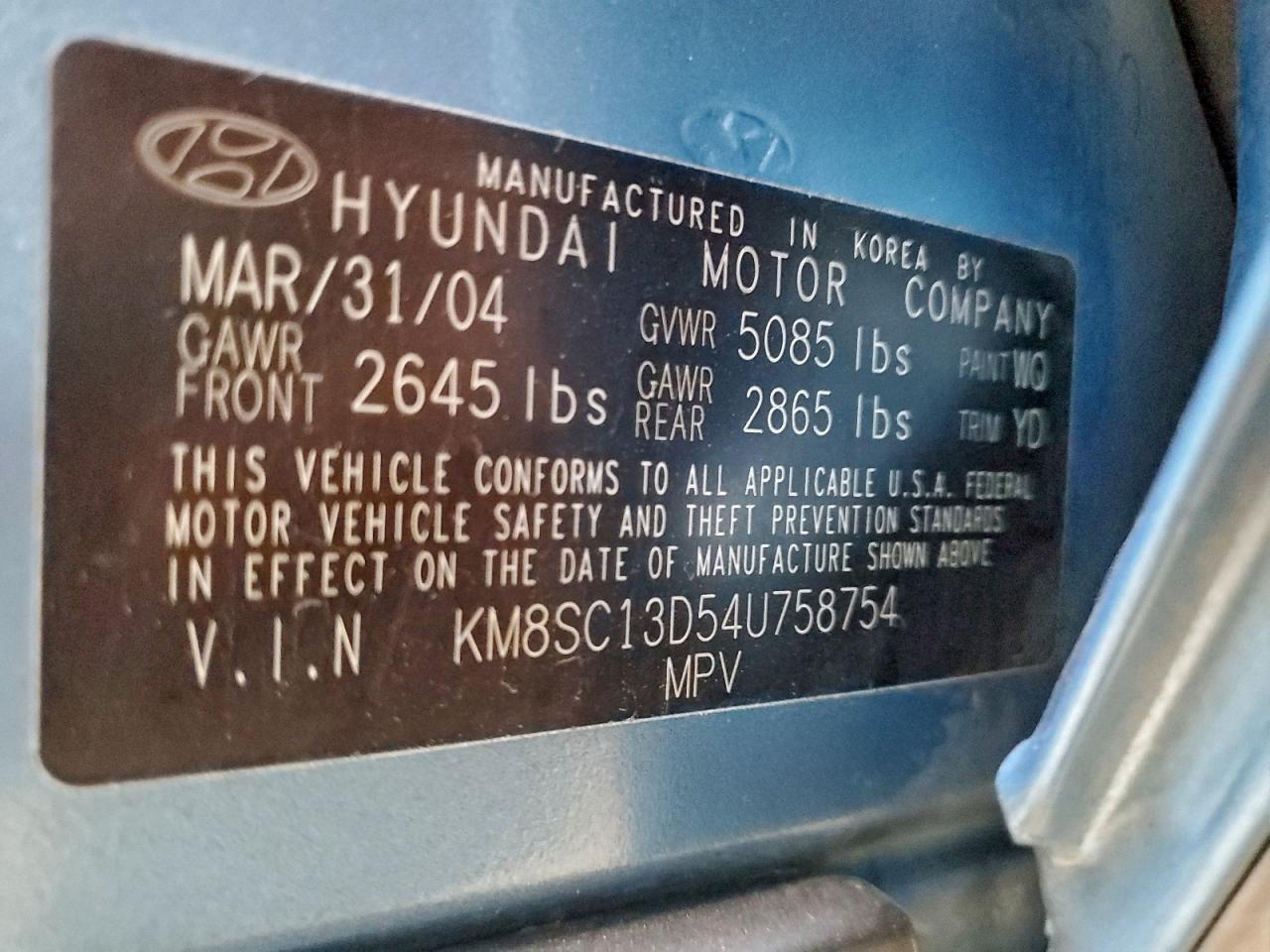 2004 HYUNDAI SANTA FE