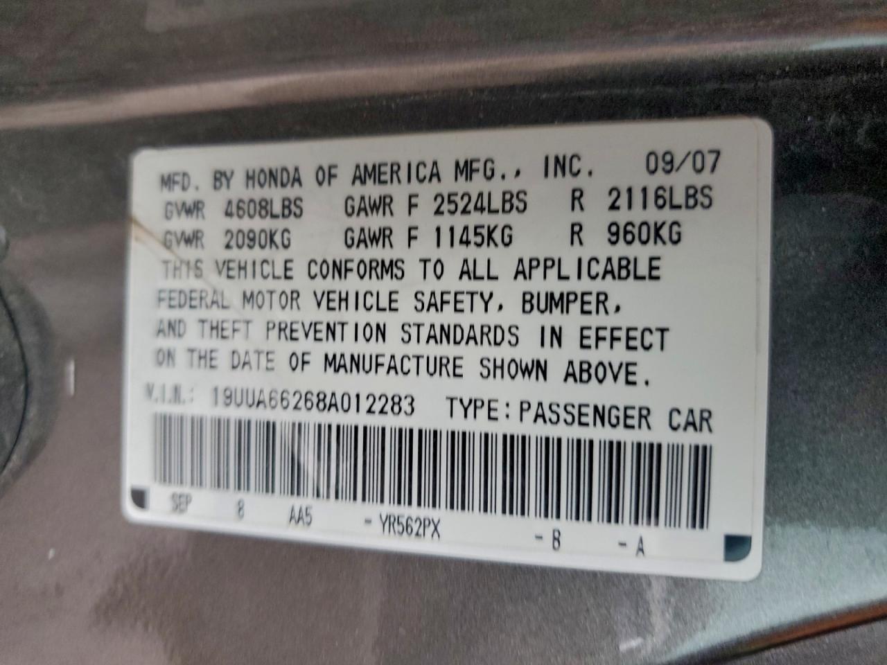2008 ACURA TL