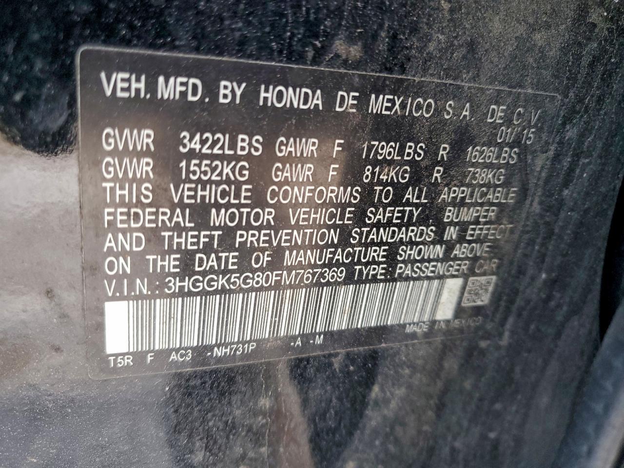 2015 HONDA FIT