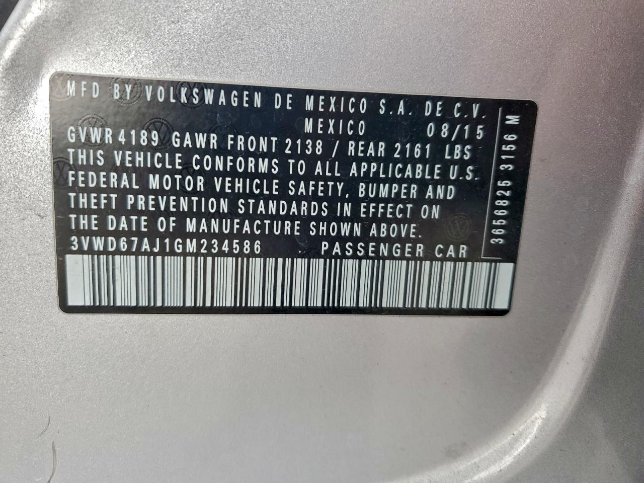 2016 VOLKSWAGEN JETTA