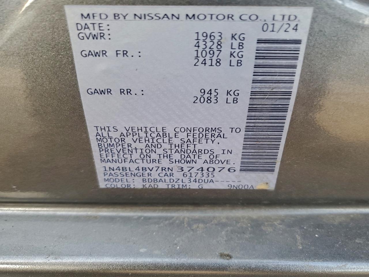 2024 NISSAN ALTIMA