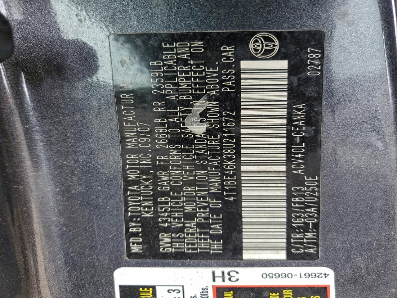 2008 TOYOTA CAMRY