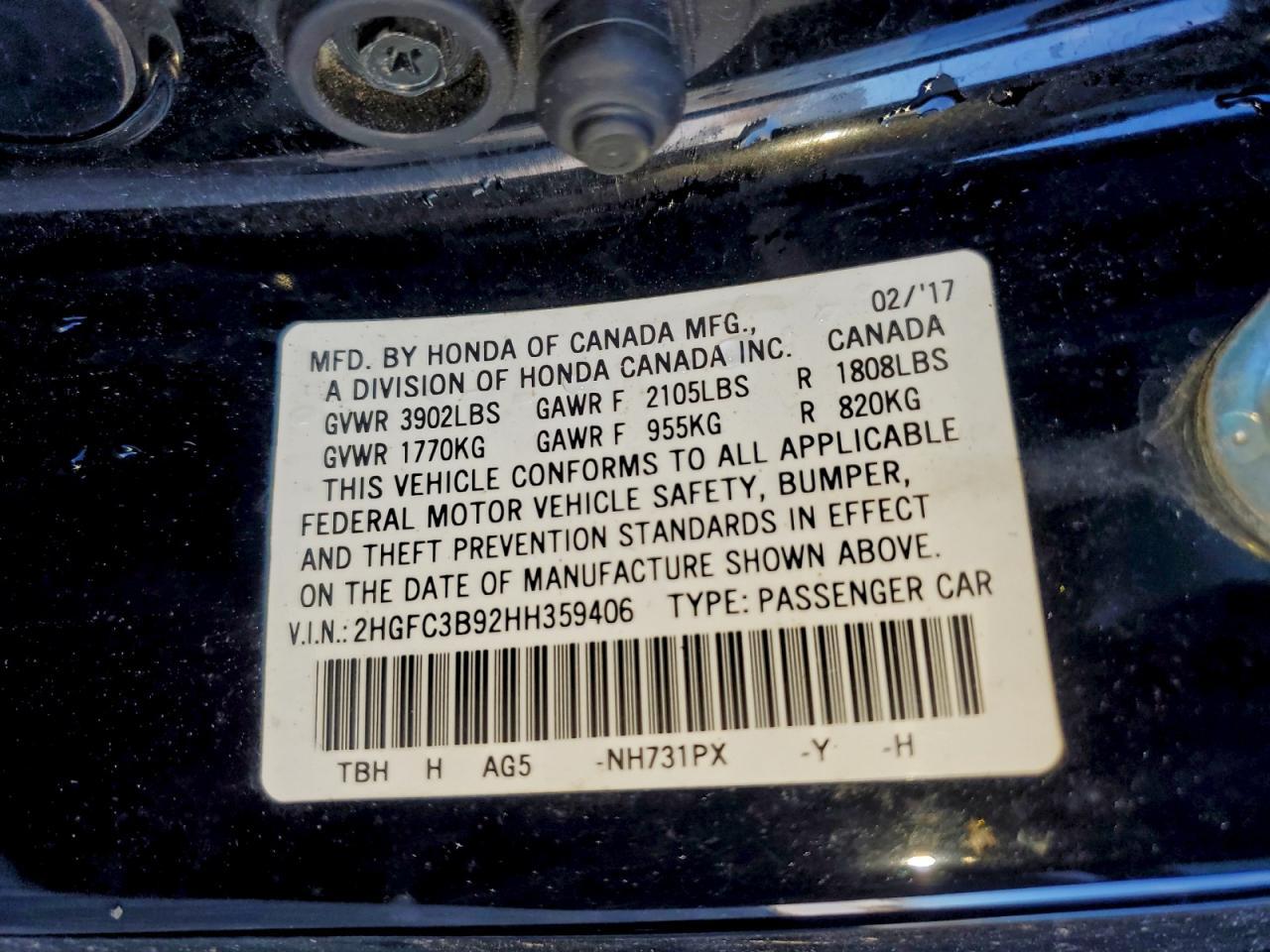 2017 HONDA CIVIC