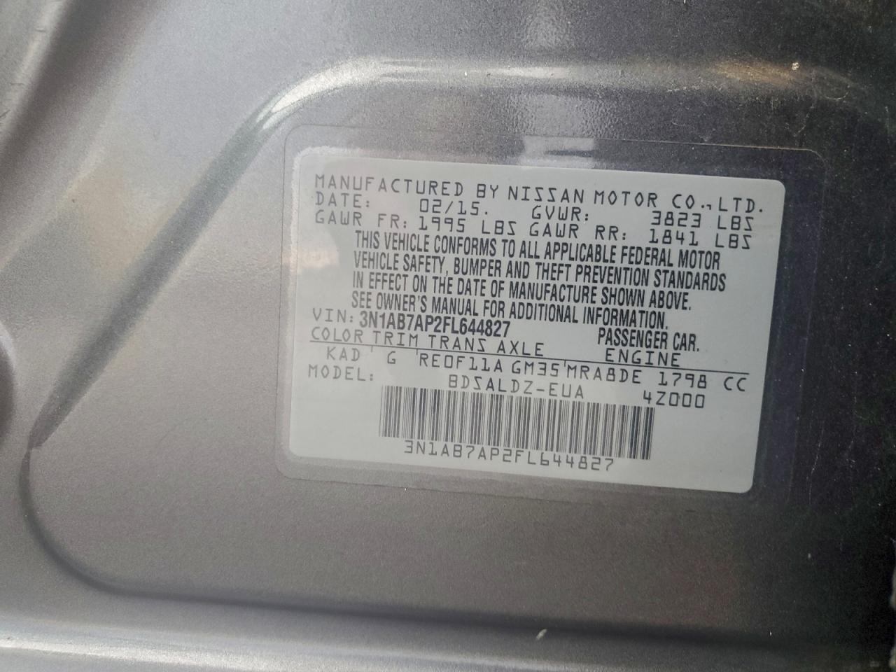 2015 NISSAN SENTRA