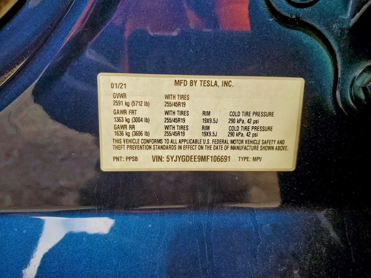2021 TESLA MODEL Y