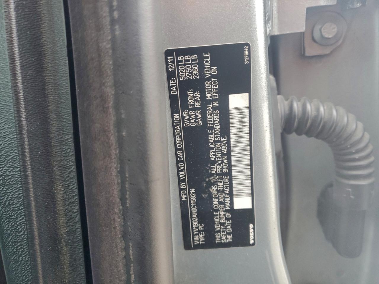 2012 VOLVO S80