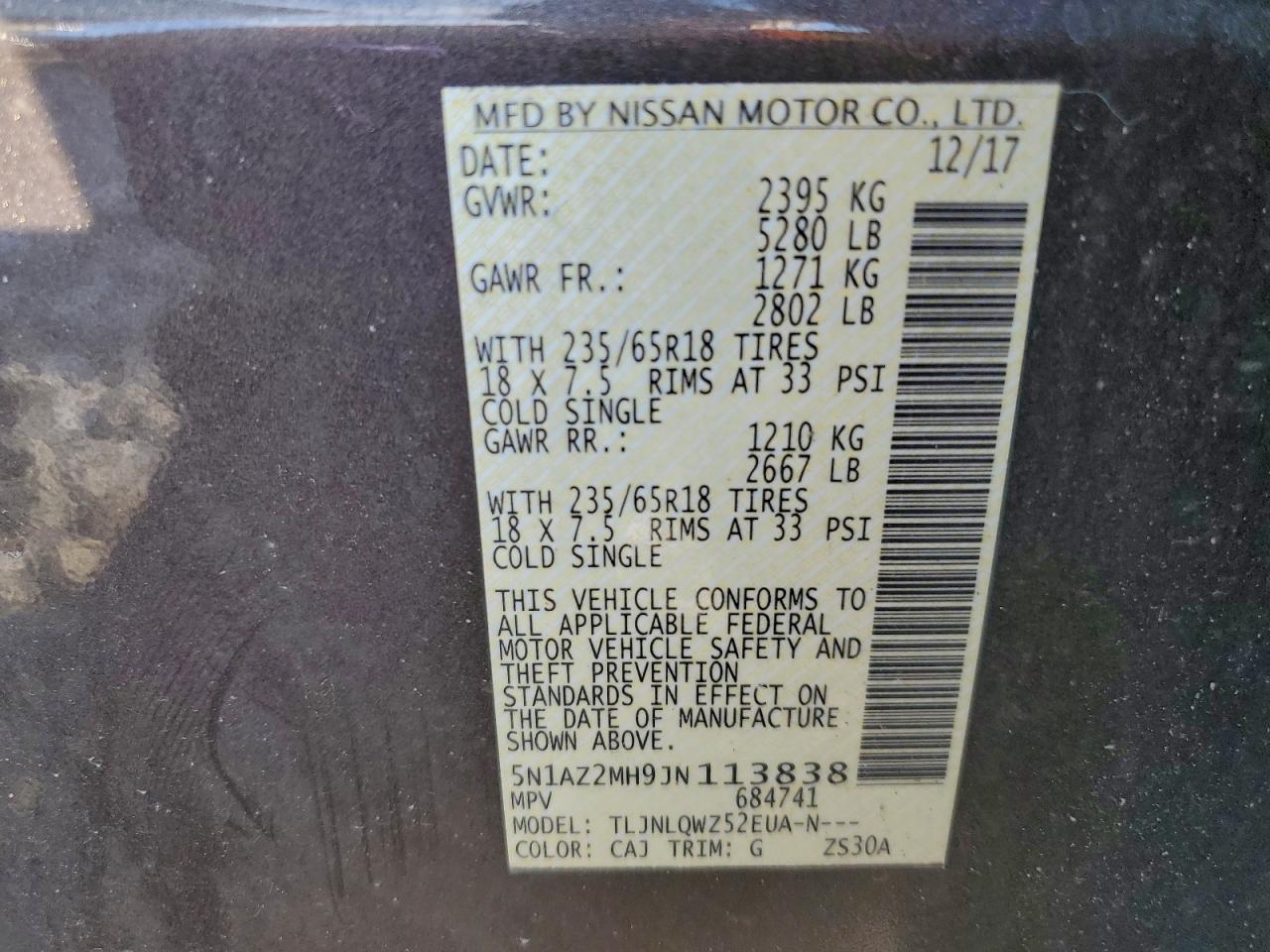 2018 NISSAN MURANO