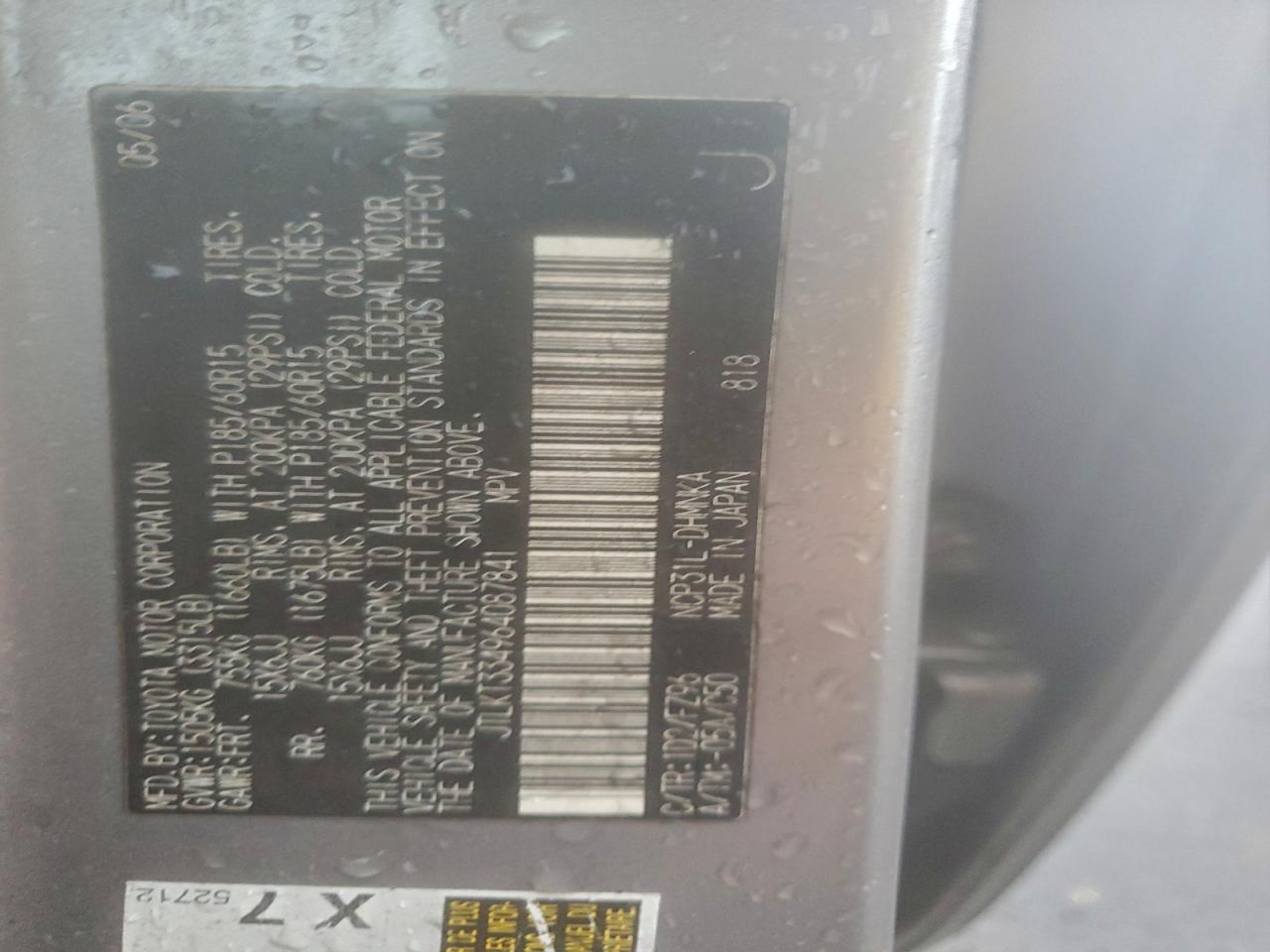 2006 TOYOTA SCION