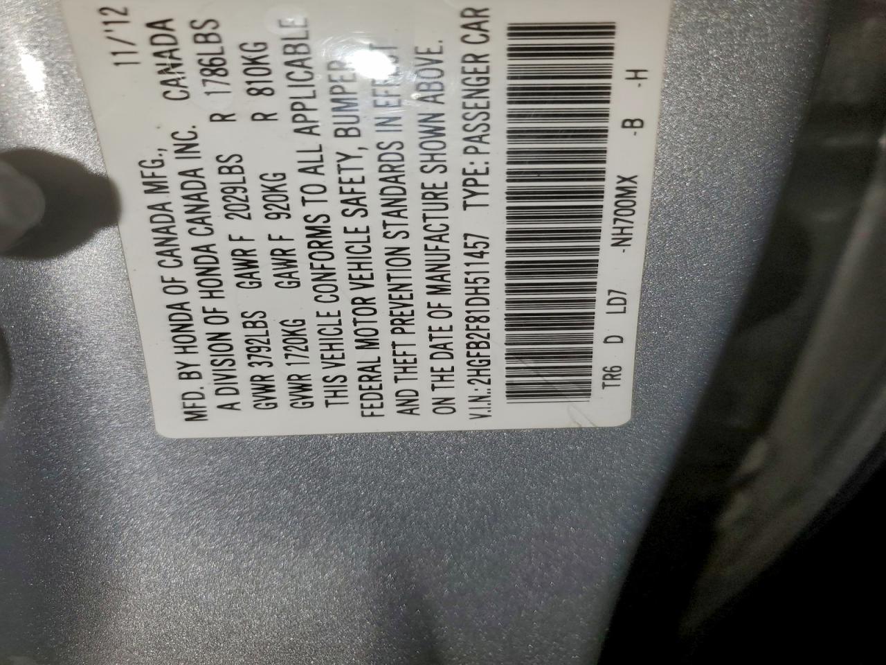 2013 HONDA CIVIC