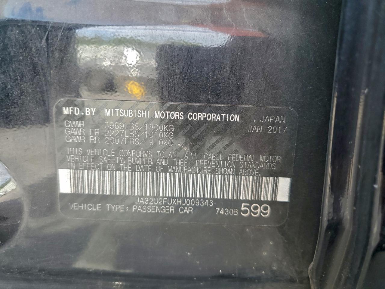 2017 MITSUBISHI LANCER
