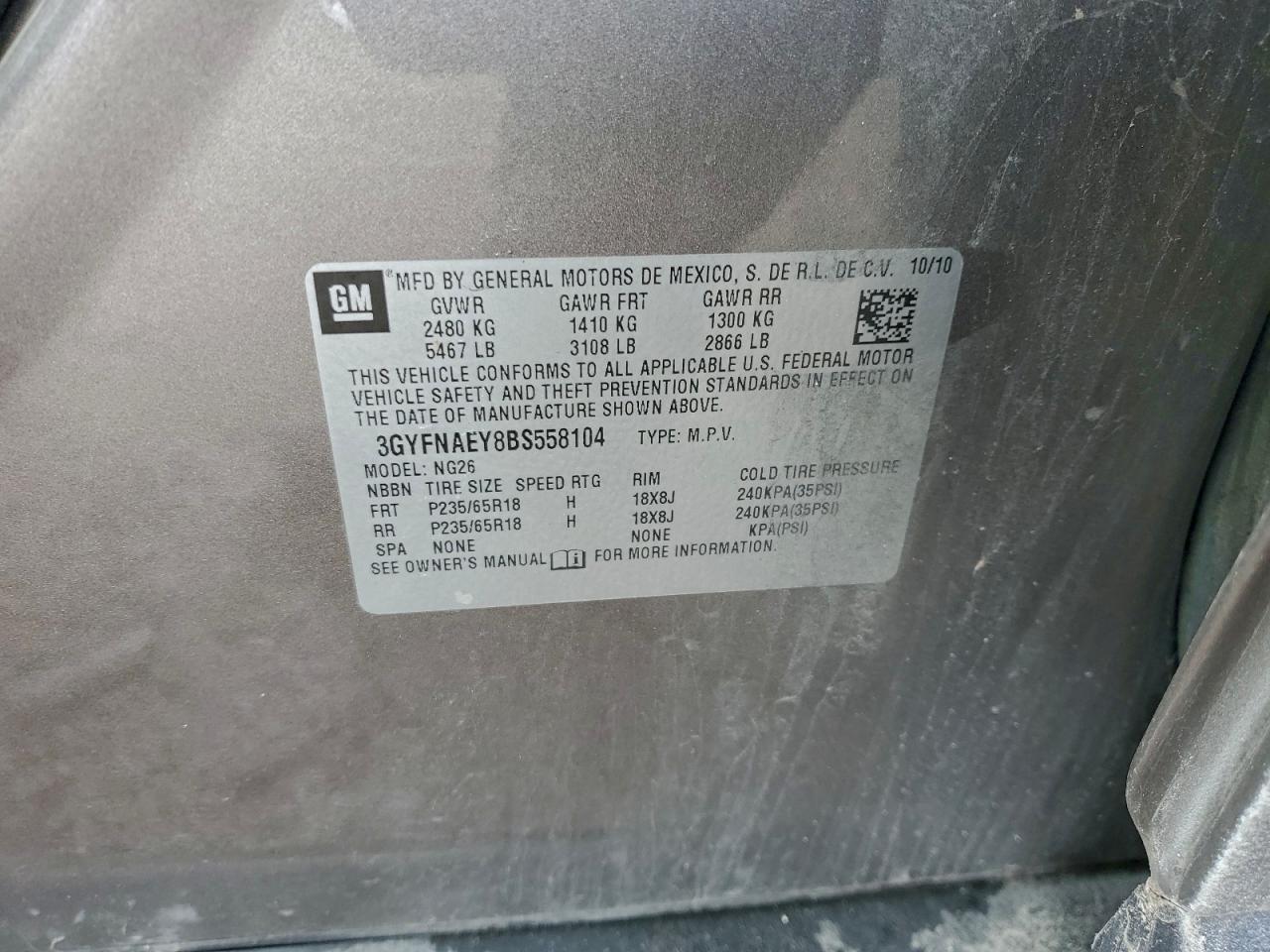 2011 CADILLAC SRX