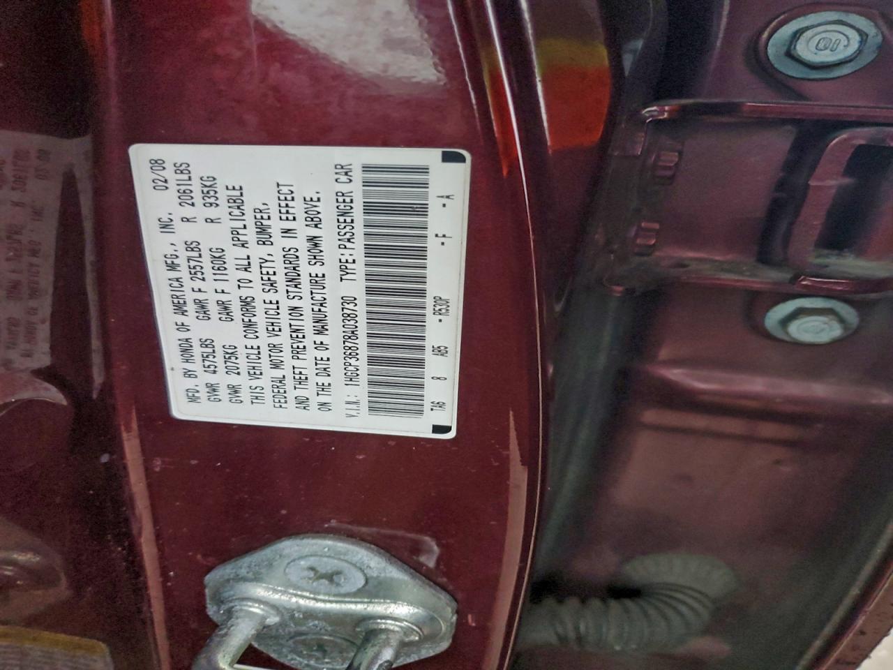 2008 HONDA ACCORD
