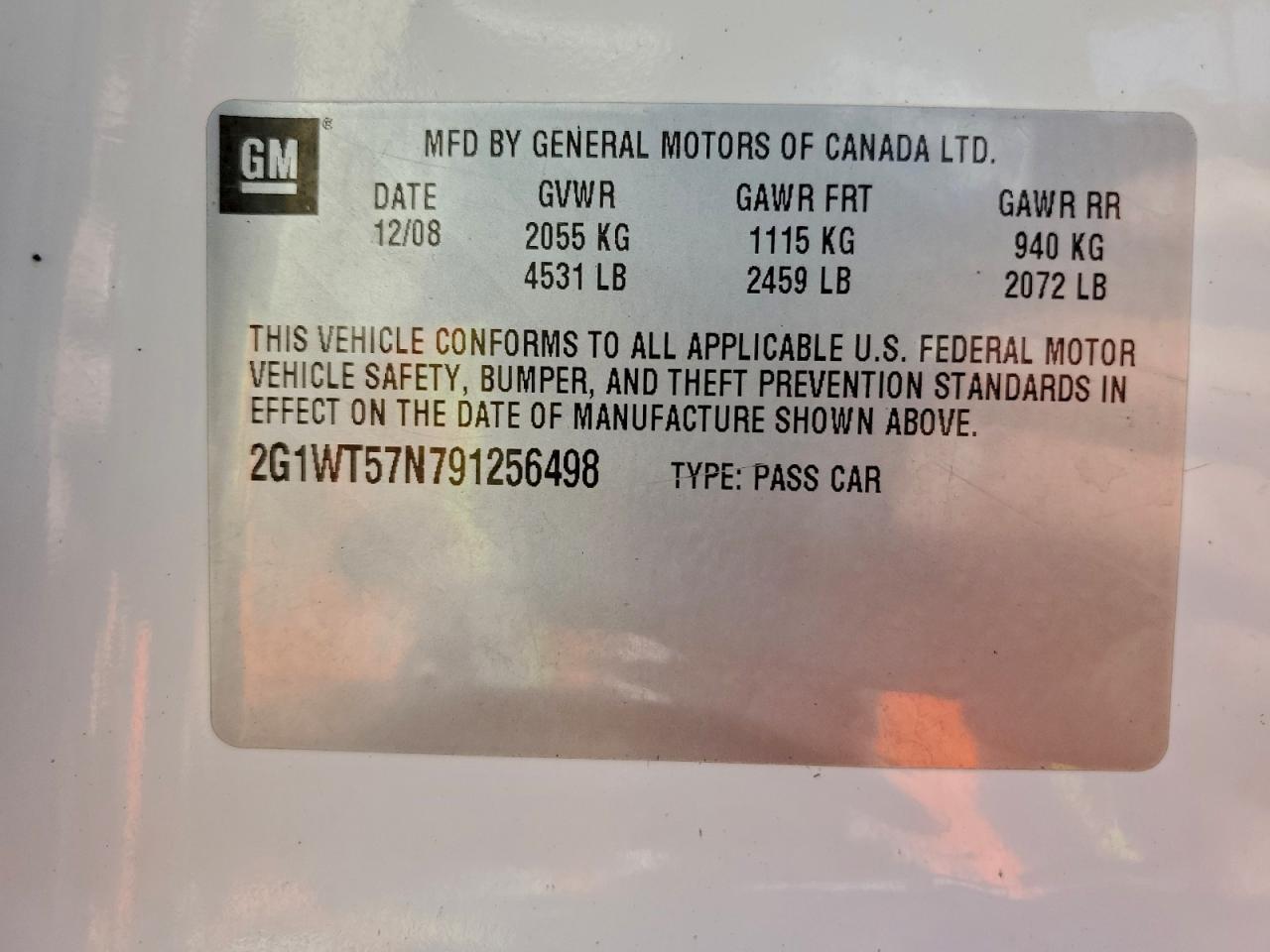 2009 CHEVROLET IMPALA