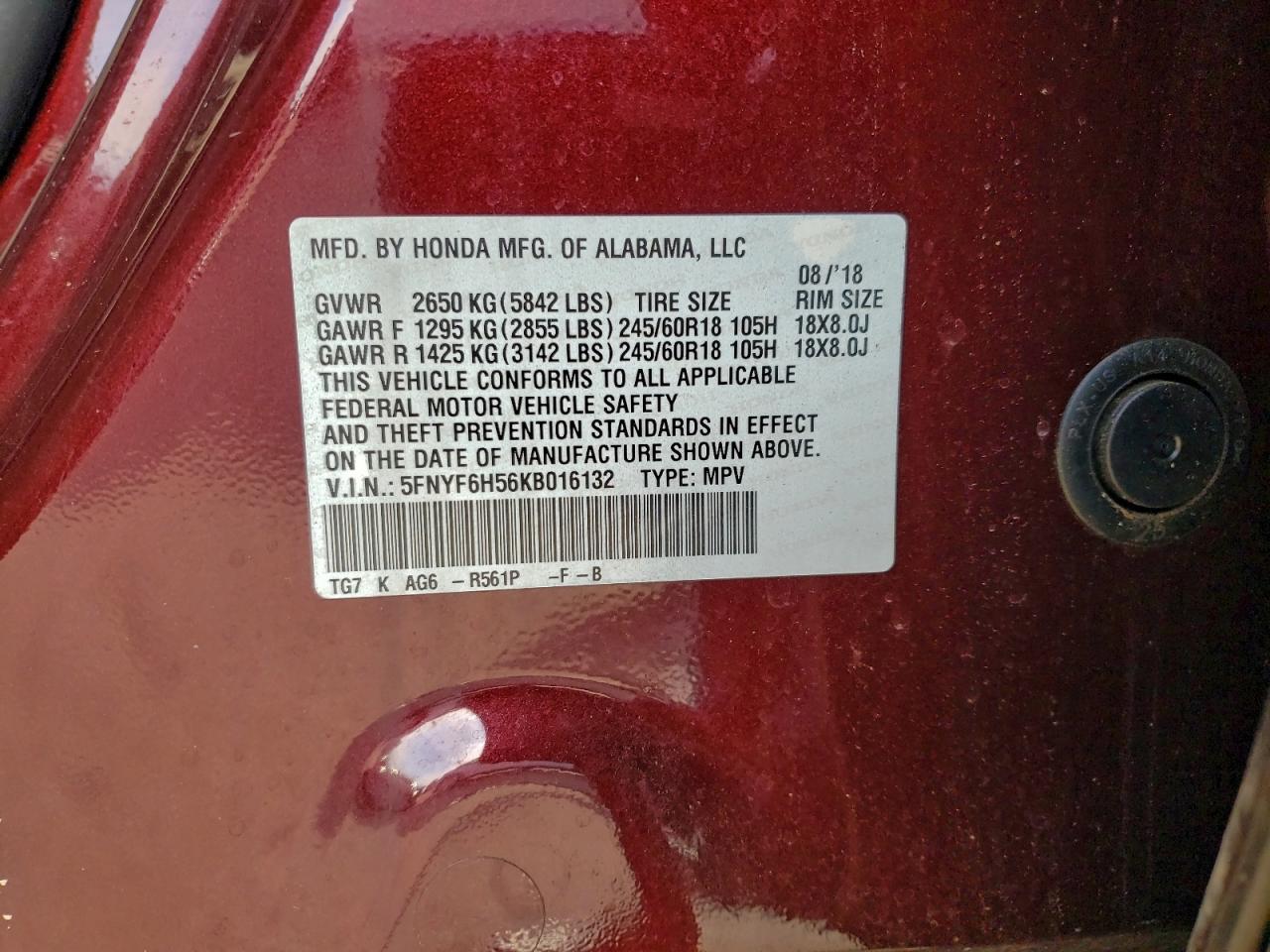 2019 HONDA PILOT
