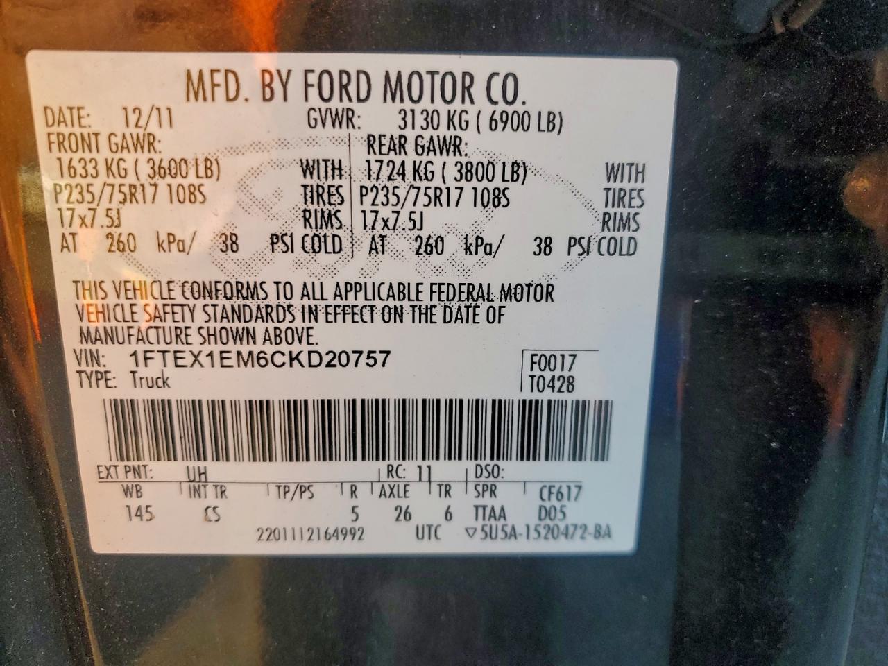 2012 FORD F-150