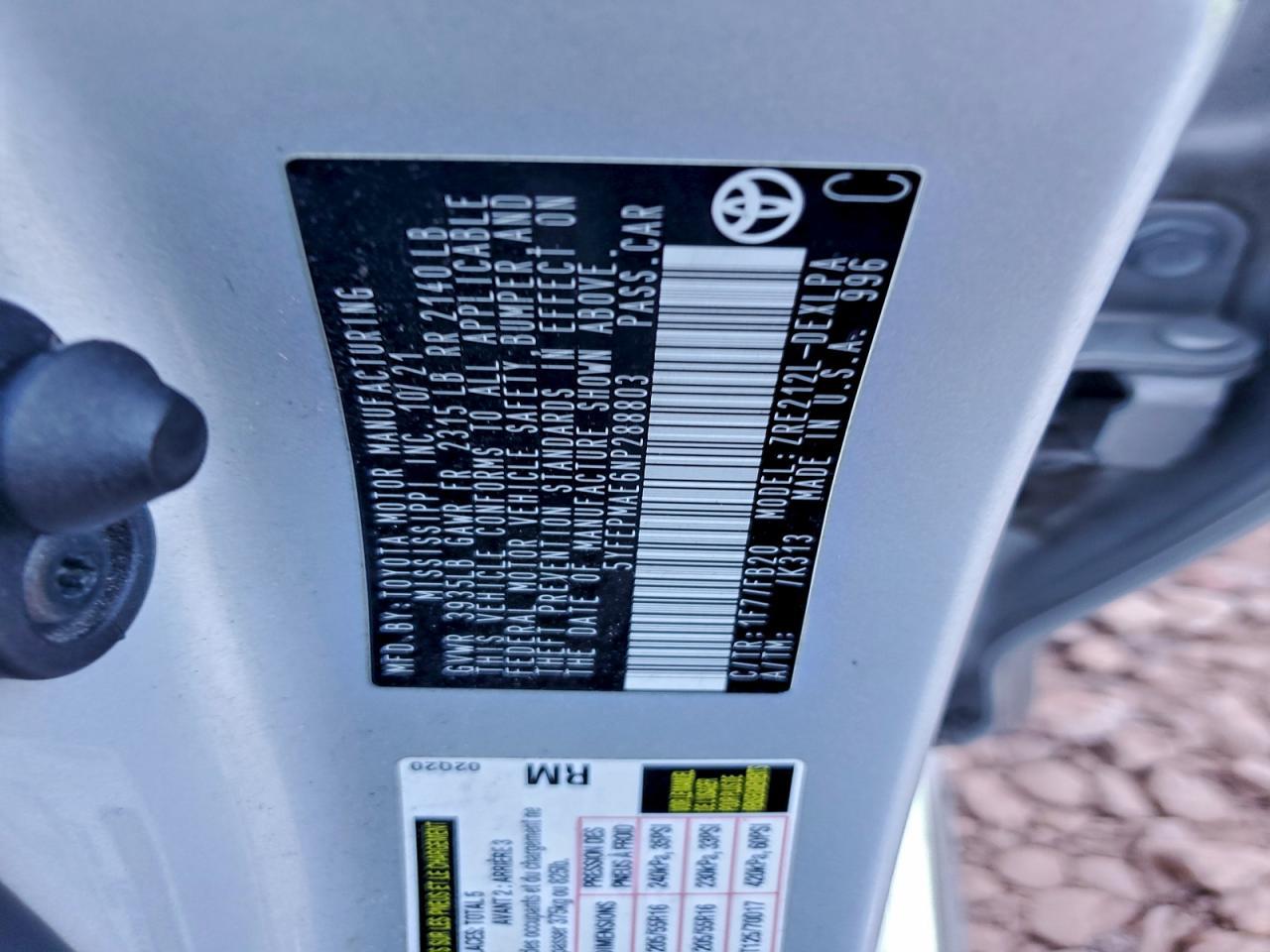 2022 TOYOTA COROLLA