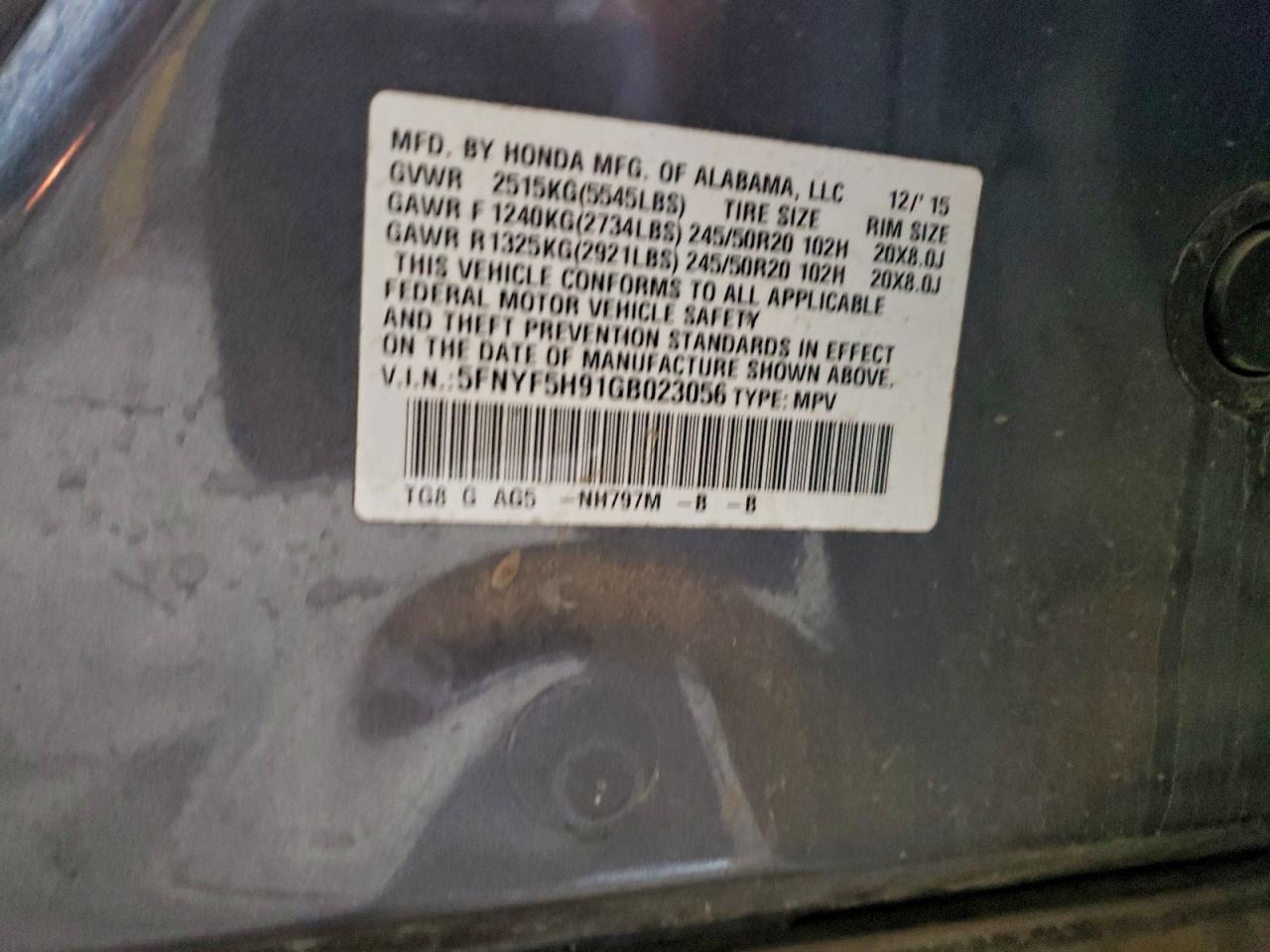 2016 HONDA PILOT