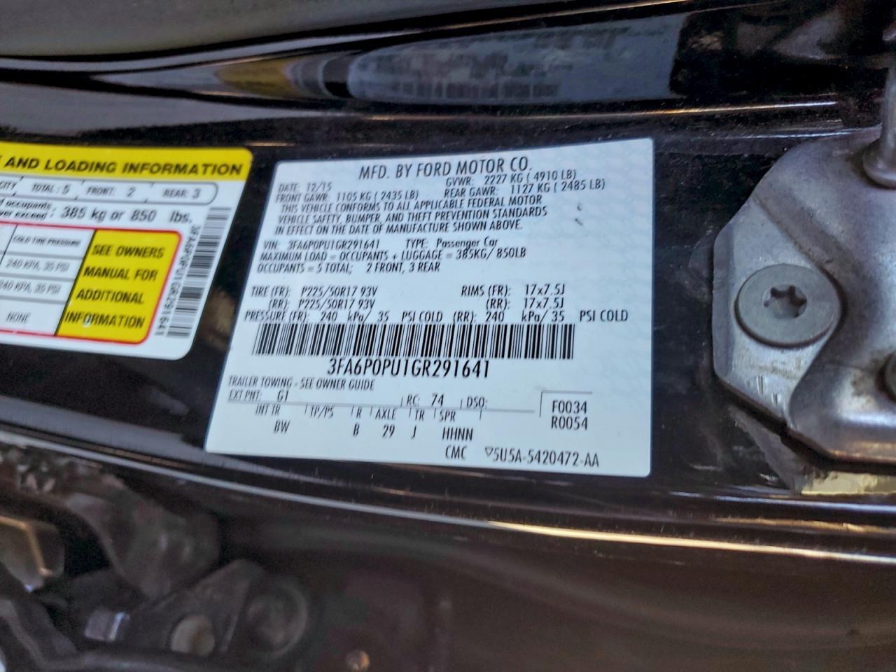 2016 FORD FUSION