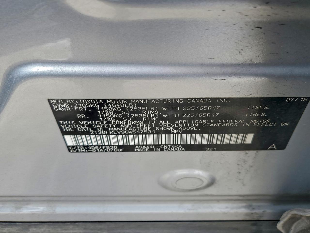2016 TOYOTA RAV4