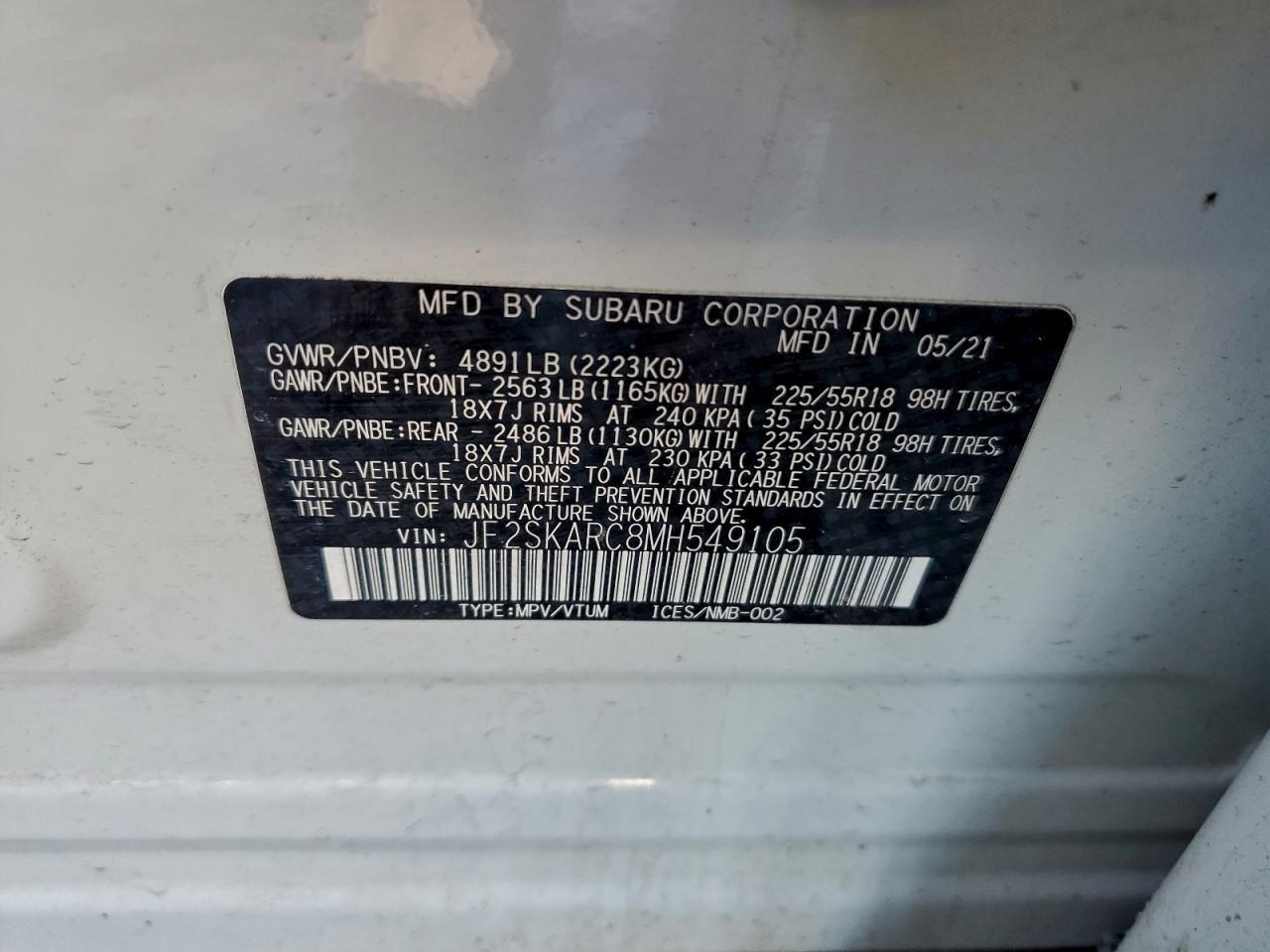 2021 SUBARU FORESTER