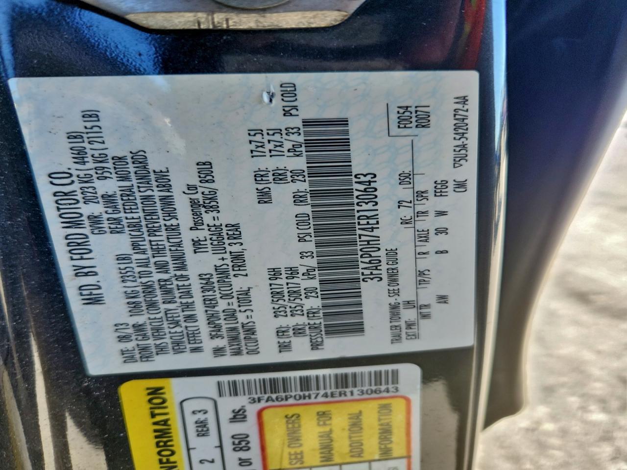 2014 FORD FUSION