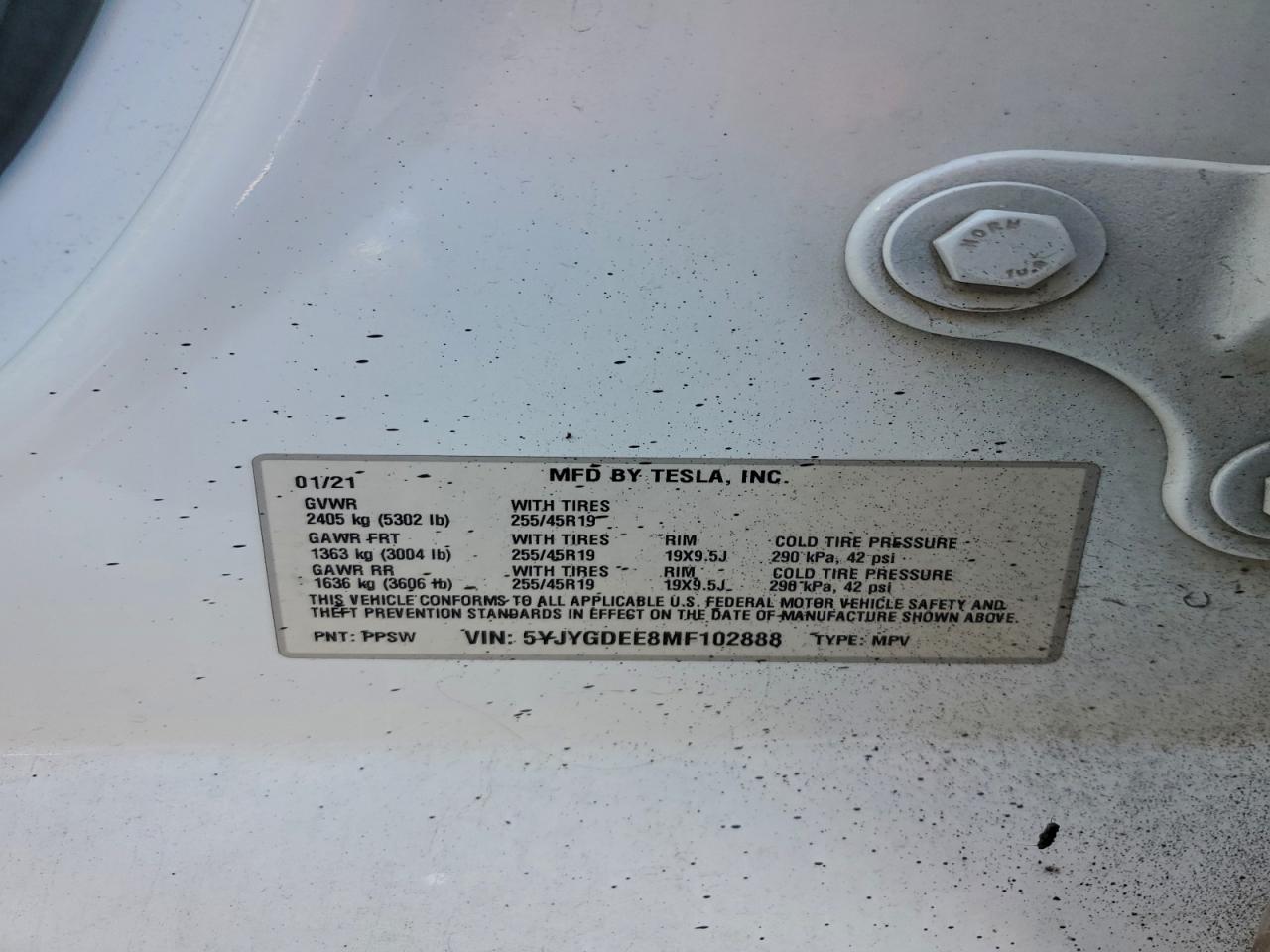 2021 TESLA MODEL Y