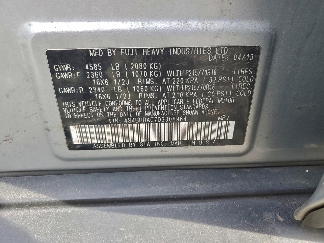 2013 SUBARU Outback