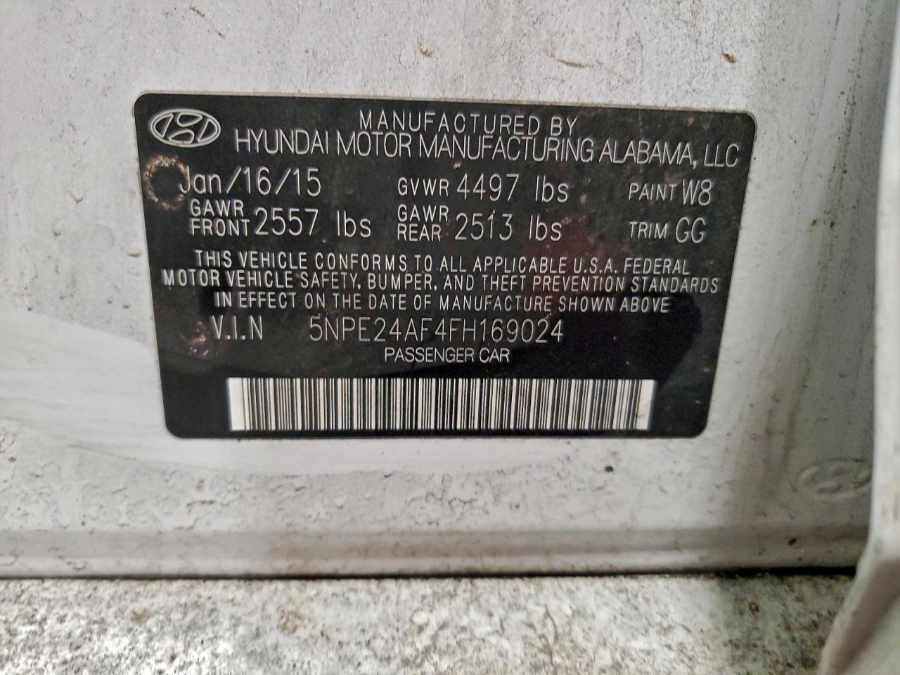 2015 HYUNDAI SONATA