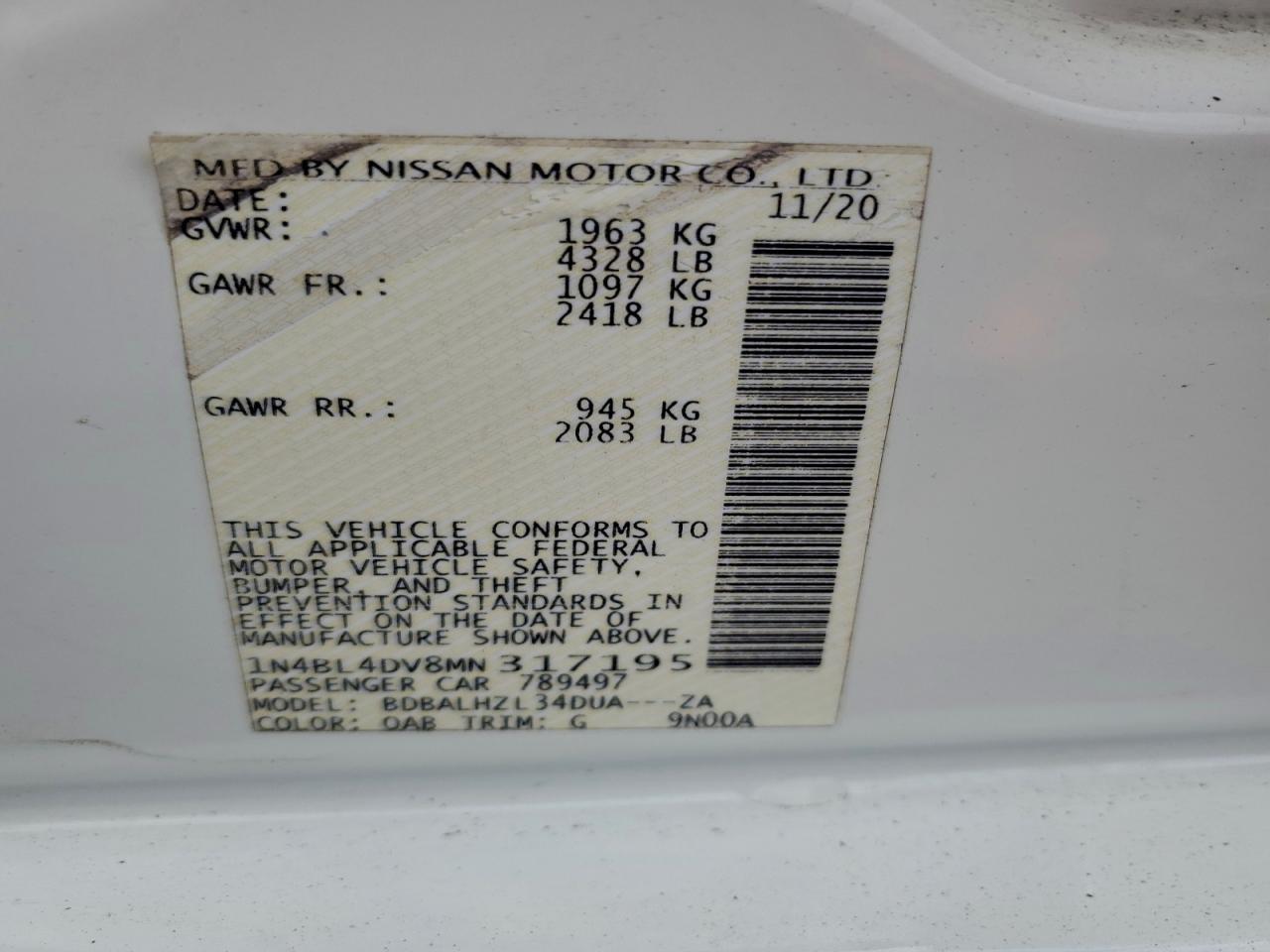 2021 NISSAN ALTIMA