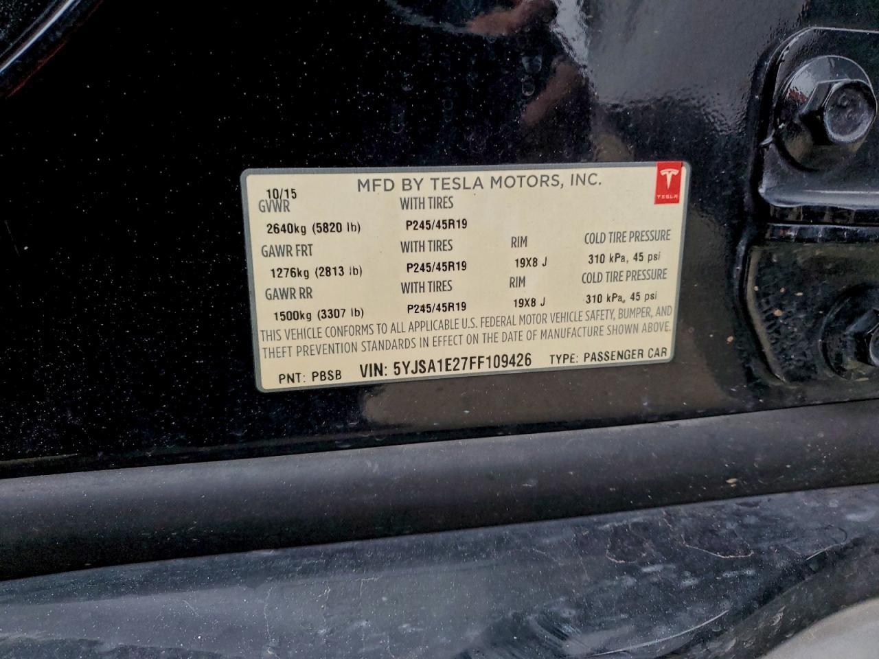 2015 TESLA MODEL S