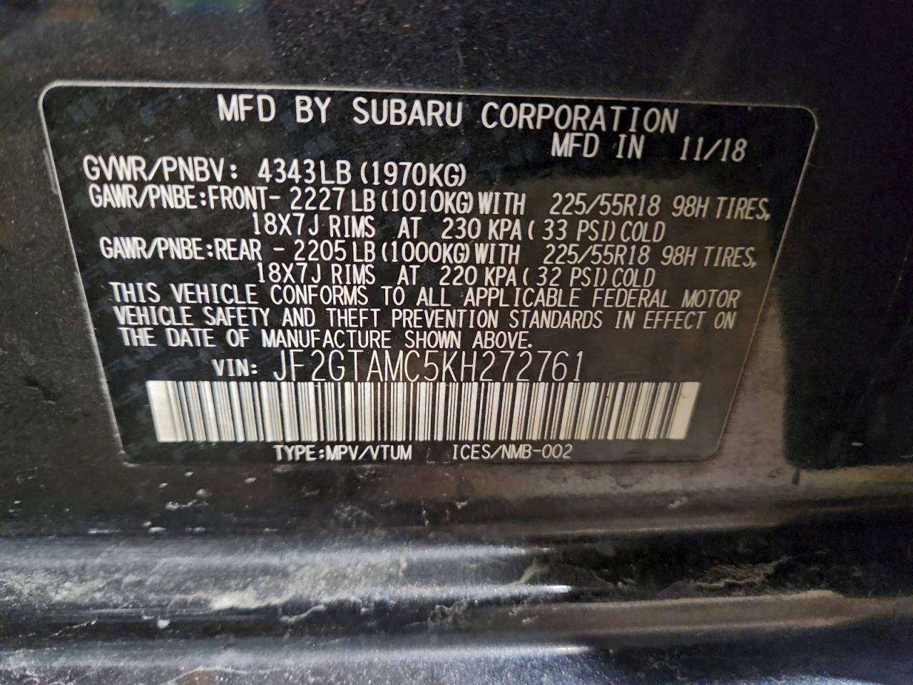 2019 SUBARU Crosstrek