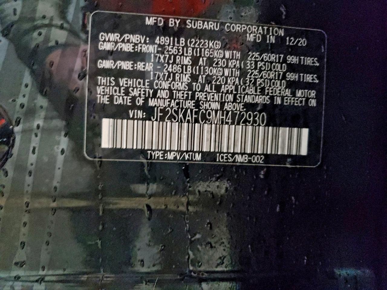 2021 SUBARU FORESTER