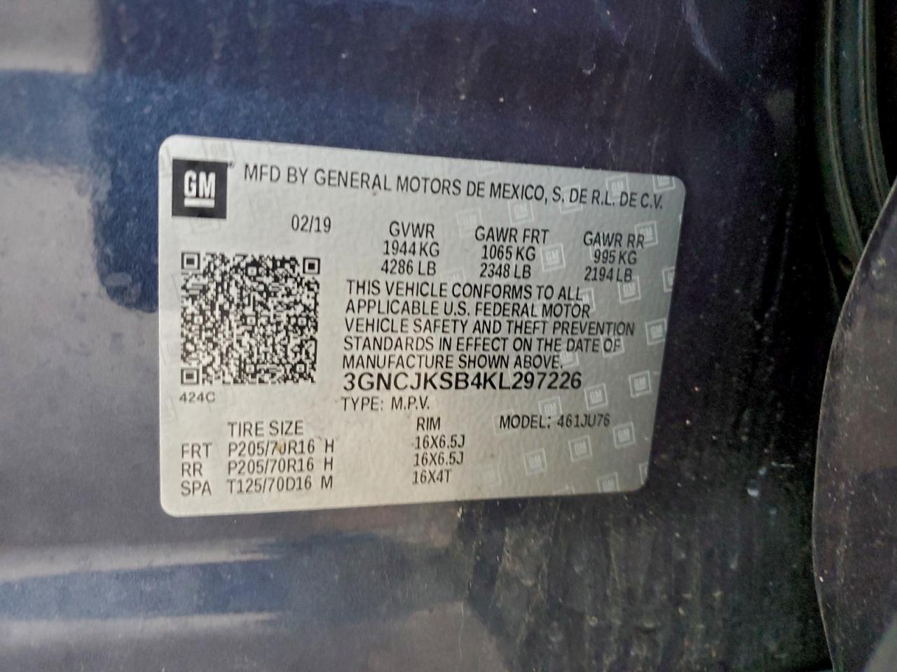 2019 CHEVROLET TRAX