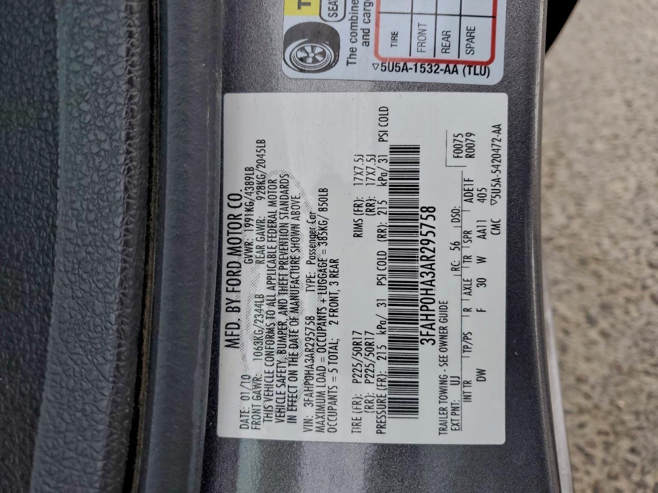 2010 FORD FUSION