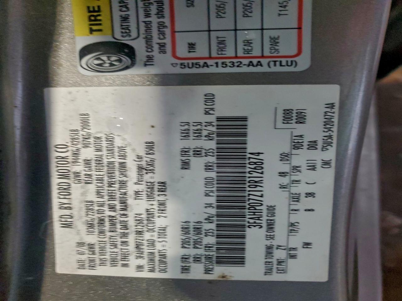 2009 FORD FUSION