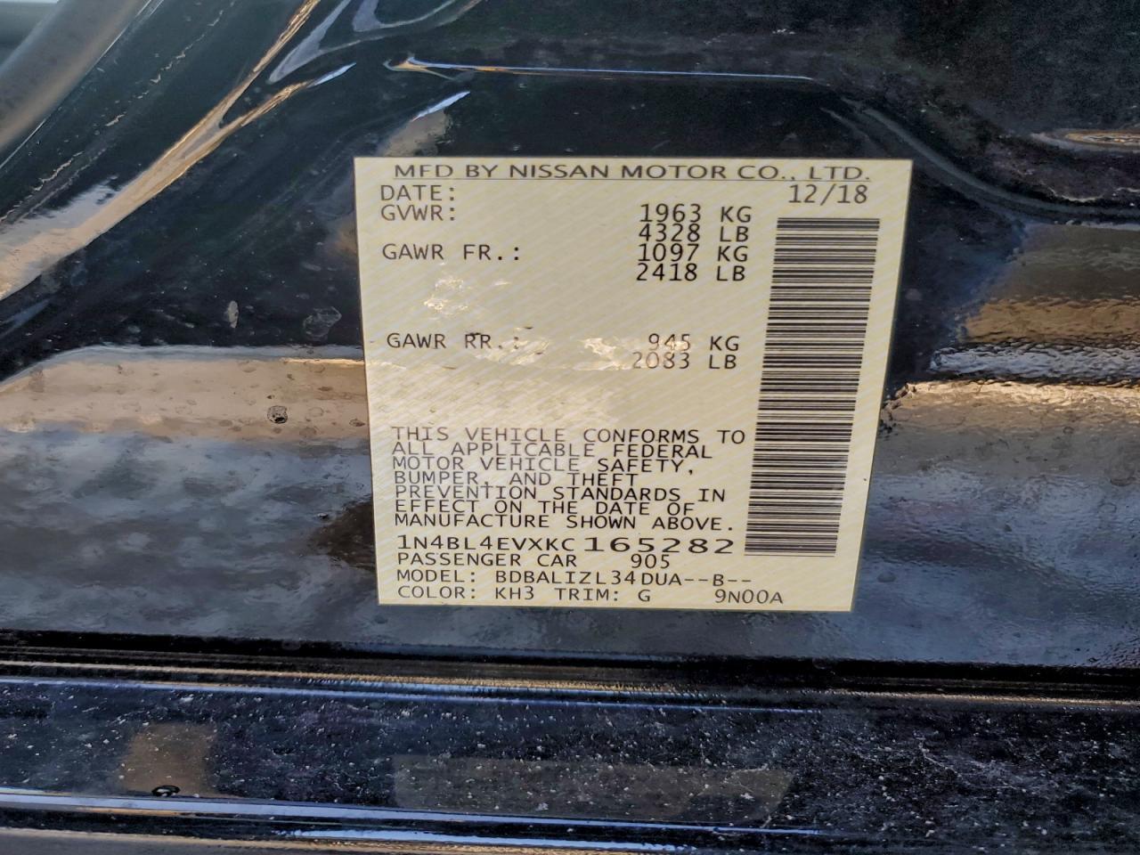 2019 NISSAN ALTIMA