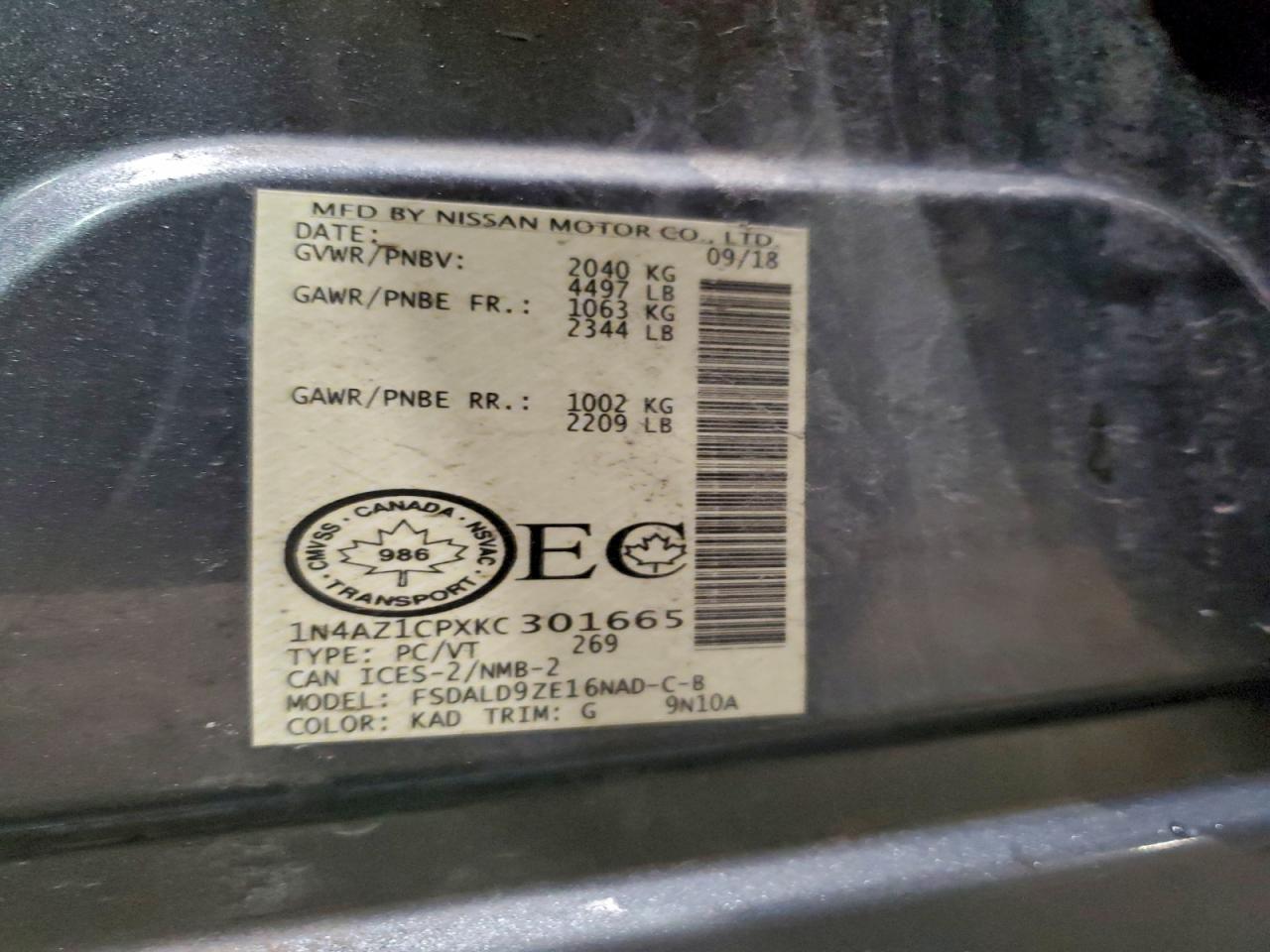2019 NISSAN LEAF