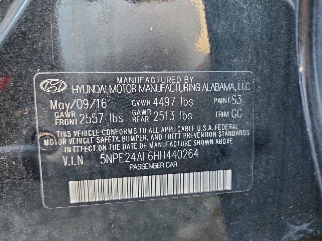 2017 HYUNDAI SONATA