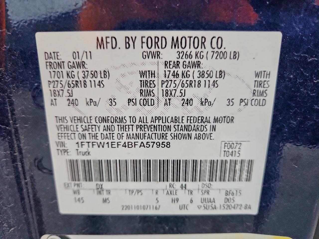 2011 FORD F-150 Lightning