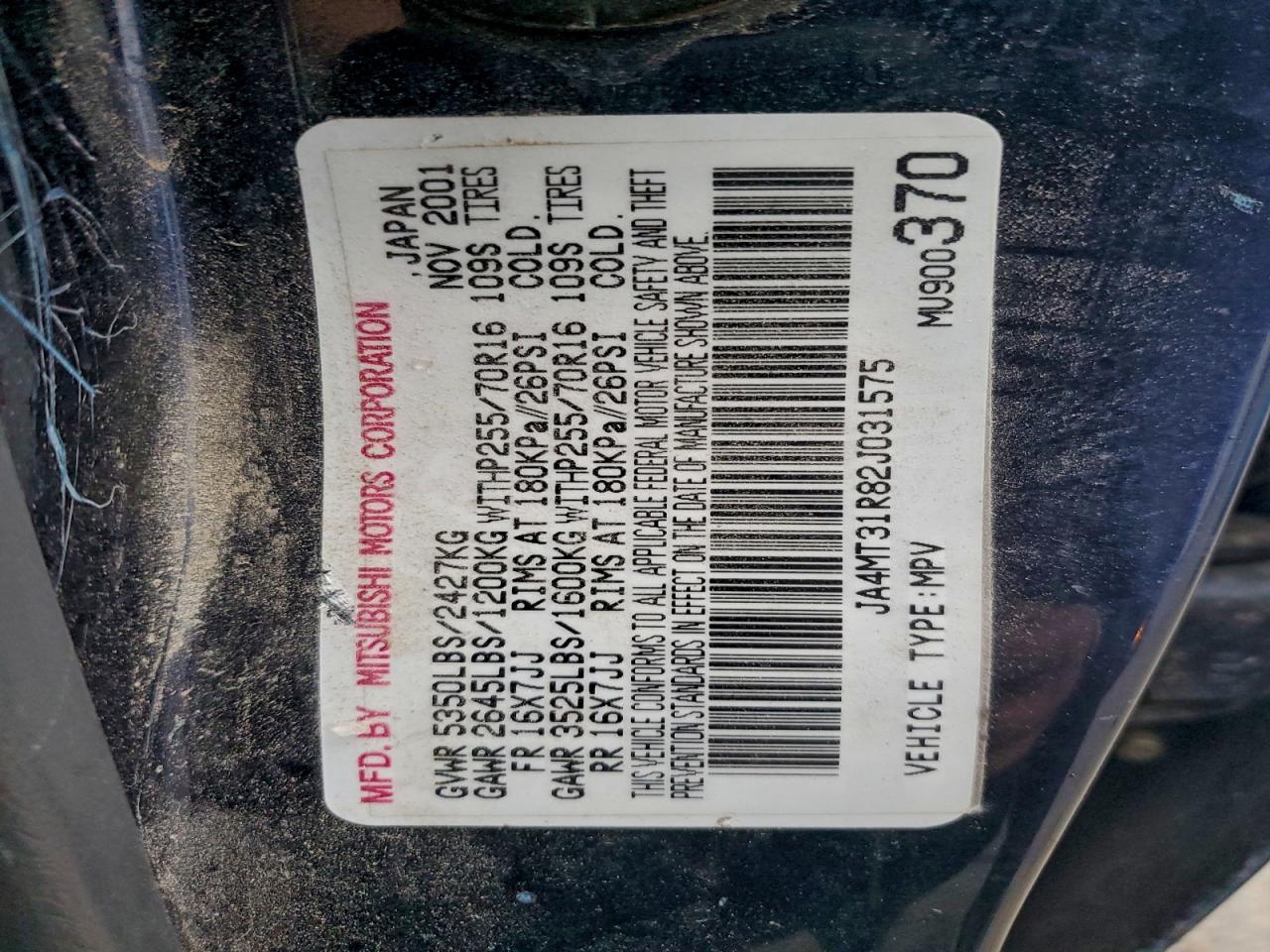 2002 MITSUBISHI Montero