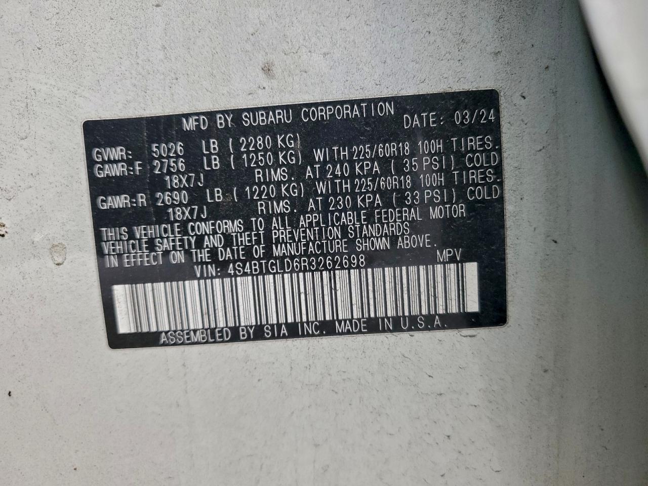 2024 SUBARU Outback